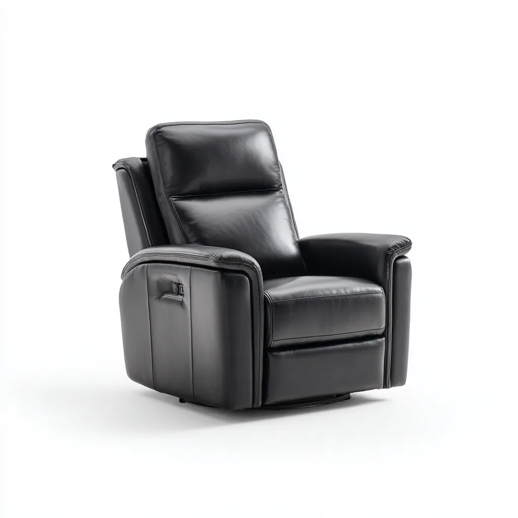 Poltrona reclinabile - vera pelle - 94x90x102 cm - nero - stile moderno-Comfyete