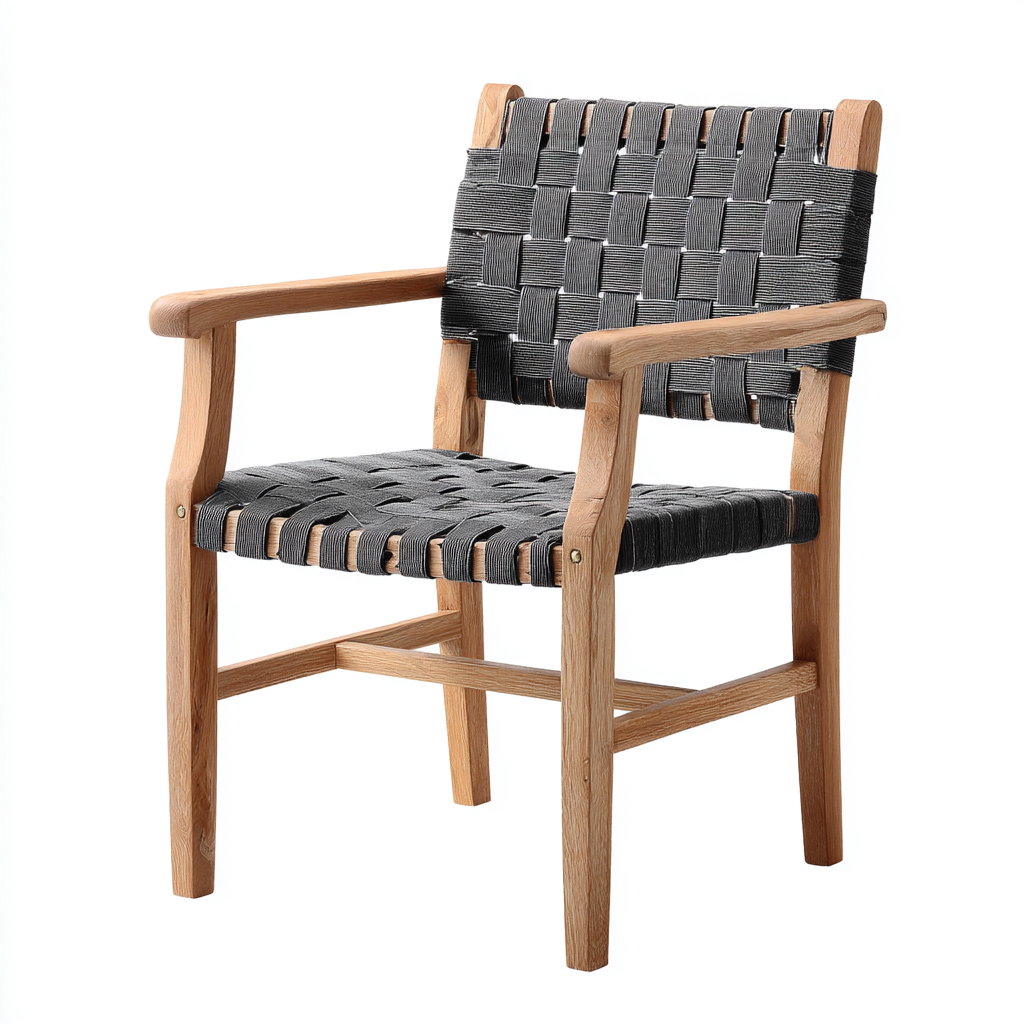 Sedia da giardino-legno-tessuto-60x58x88 cm-marrone-grigio-design moderno-Comfyete