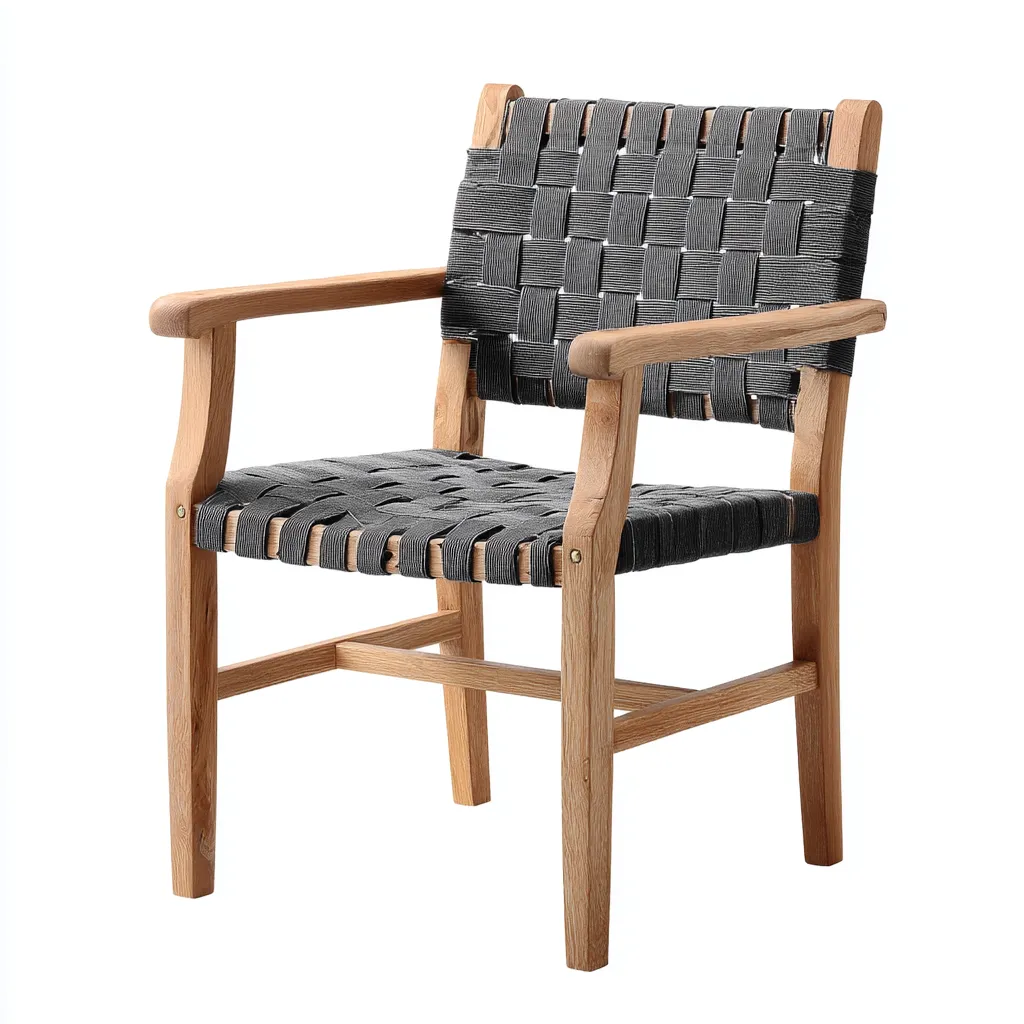 Sedia da giardino-legno-tessuto-60x58x88 cm-marrone-grigio-design moderno-Comfyete