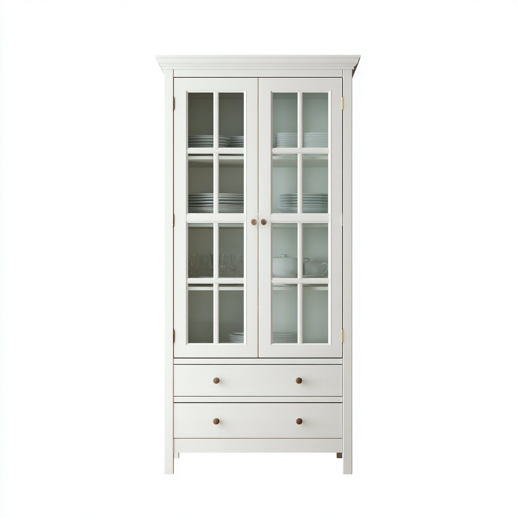 Armadietto da cucina-legno-90x45x190 cm-bianco-classico-Comfyete