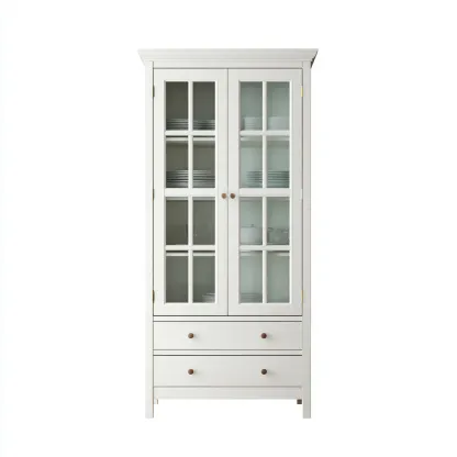 Armadietto da cucina-legno-90x45x190 cm-bianco-classico-Comfyete