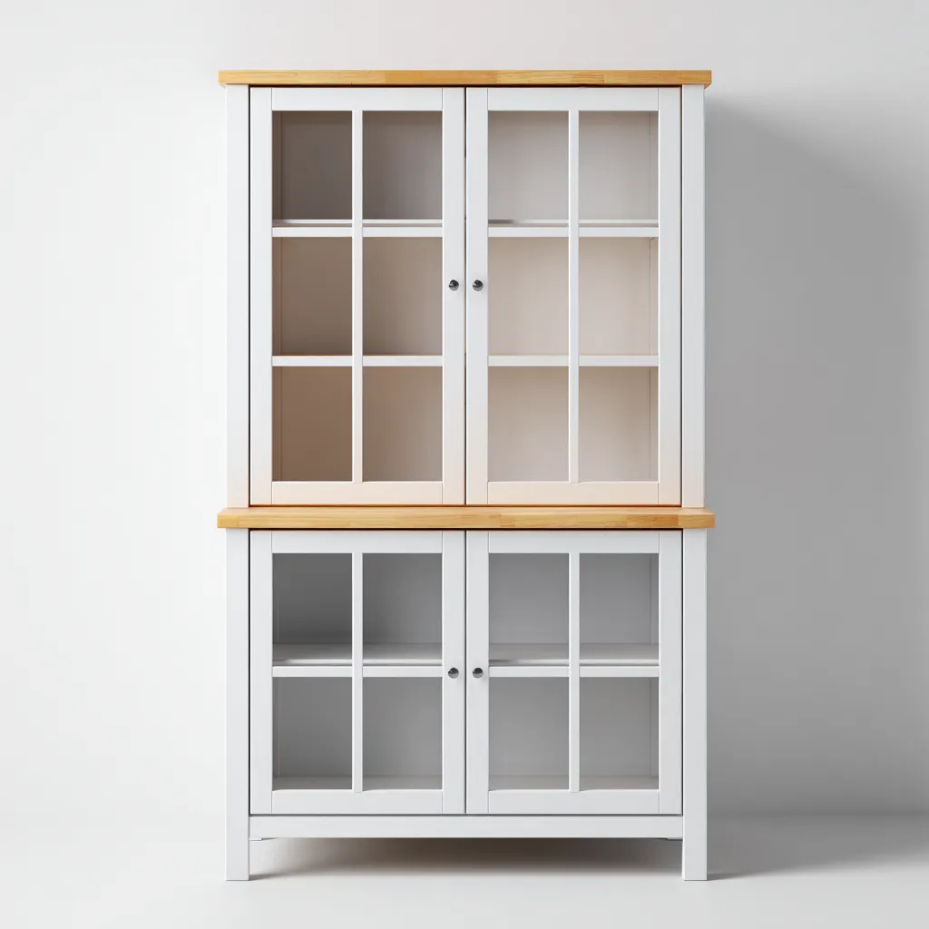 Armadietto da cucina-legno-vetro-metallo-102x45x178 cm-bianco-rovere-design moderno-Comfyete