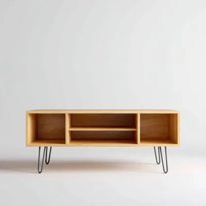 Mobile TV - legno - metallo - 140x40x55 cm - rovere naturale-grigio - stile moderno-Comfyete