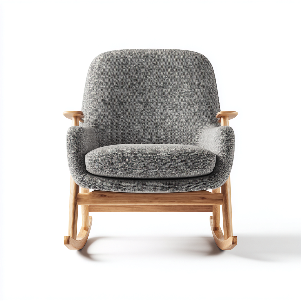 Sedia a dondolo - tessuto - 78x74x96 cm - grigio - design moderno-Comfyete