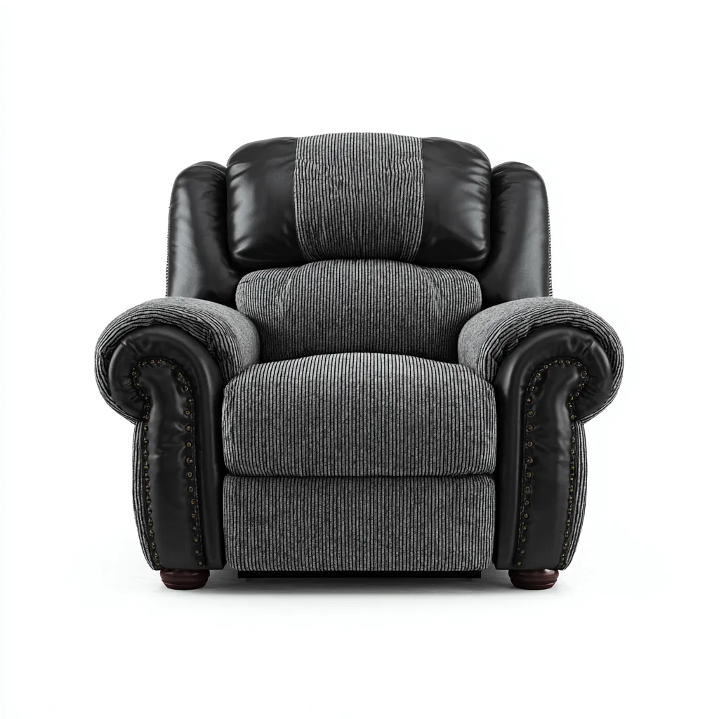 Poltrona reclinabile - tessuto e pelle sintetica - 104x97x106 cm - grigio-nero - design classico-Comfyete