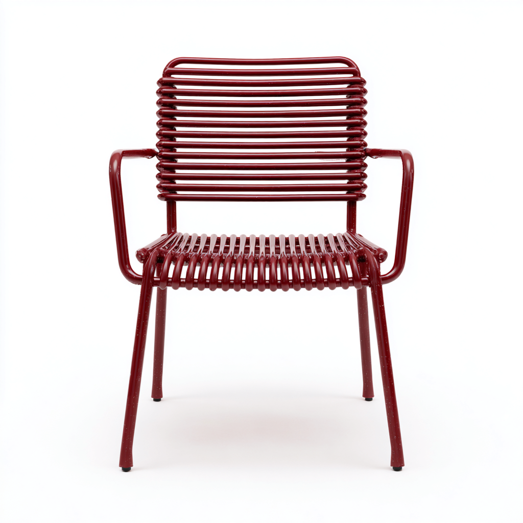 Sedia da giardino-metallo-56x55x86 cm-rosso-design moderno-Comfyete