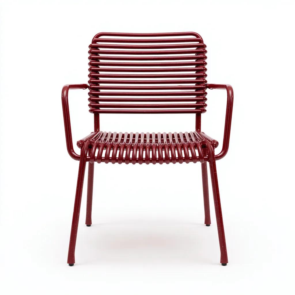 Sedia da giardino-metallo-56x55x86 cm-rosso-design moderno-Comfyete