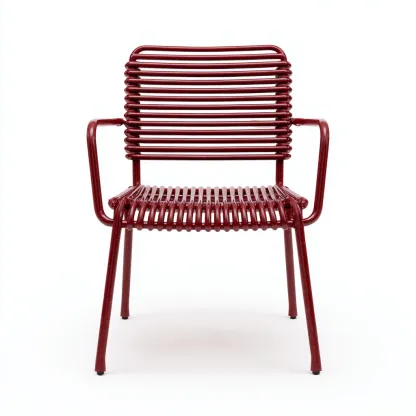 Sedia da giardino-metallo-56x55x86 cm-rosso-design moderno-Comfyete