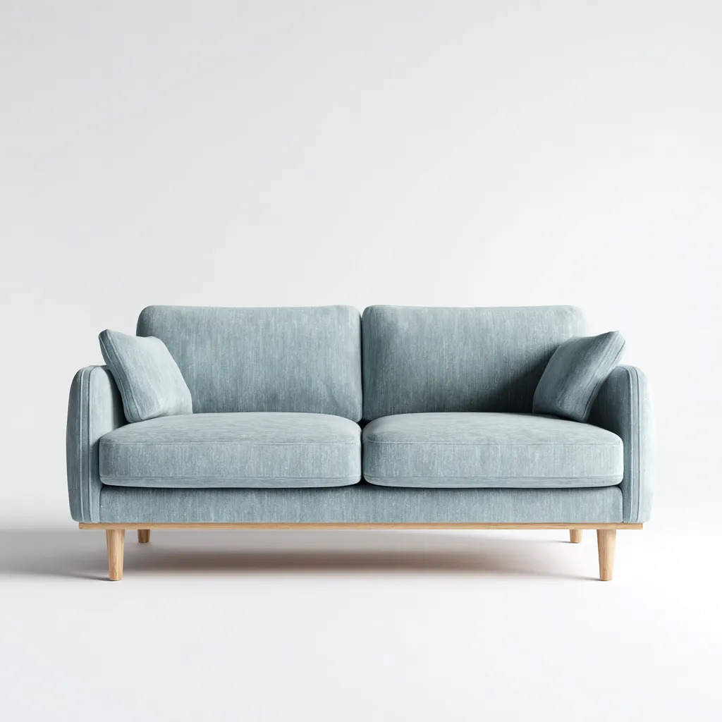 Divano lineare - tessuto - 182x88x86 cm - azzurro - stile nordico-Comfyete