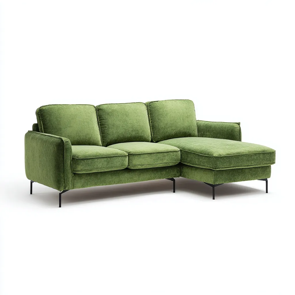 Divano angolare - tessuto - 270x160x85 cm - verde - stile moderno-Comfyete