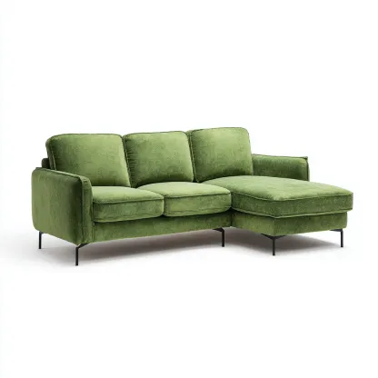 Divano angolare - tessuto - 270x160x85 cm - verde - stile moderno-Comfyete