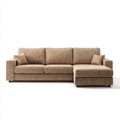 Divano angolare - tessuto - 282x166x88 cm - marrone - design moderno semplice-Comfyete