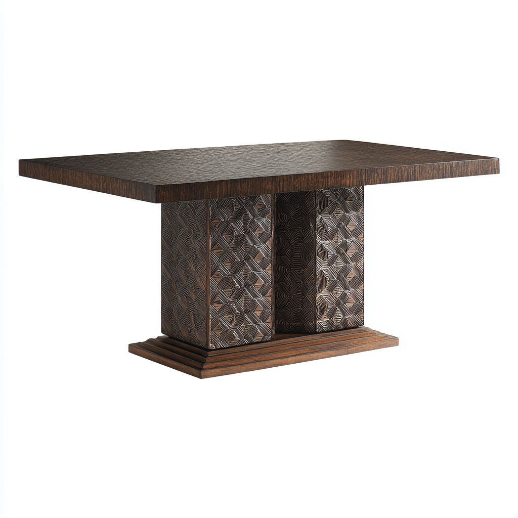 Tavolo da pranzo-legno-marmo-180 x 90 x 77 cm-marrone-design contemporaneo-Comfyete