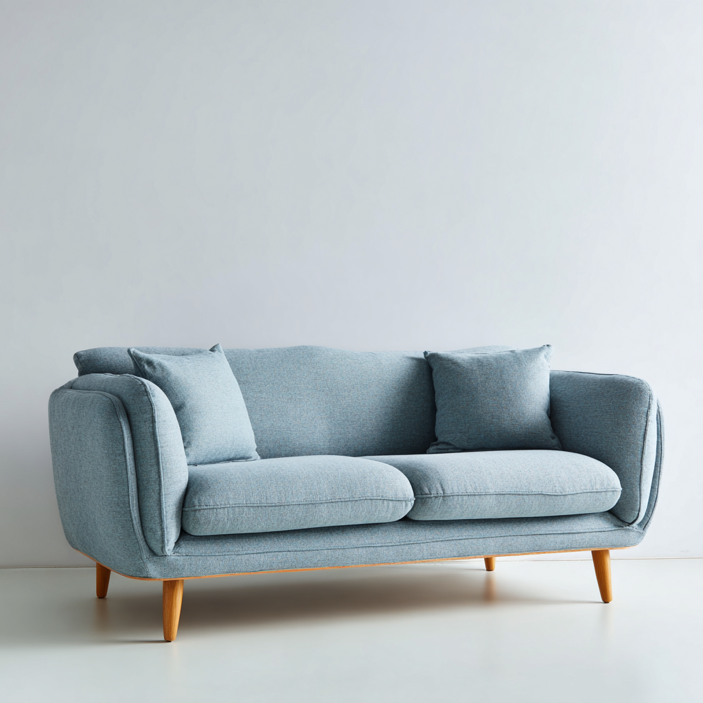 Divano lineare - tessuto - 178x92x87 cm - azzurro - stile nordico-Comfyete