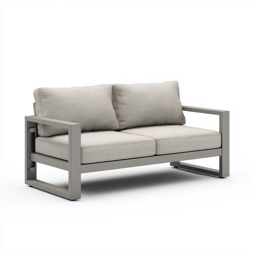 Divano da esterno-metallo-172x84x89 cm-grigio-design moderno-Comfyete