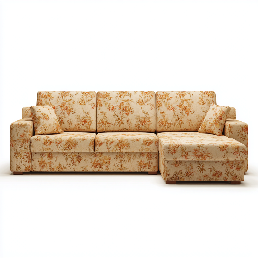 Divano angolare - tessuto - 280x165x87 cm - beige - design classico morbido-Comfyete