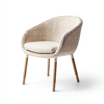 Sedia da giardino-rattan sintetico-metallo-63x60x82 cm-beige-marrone-design moderno-Comfyete