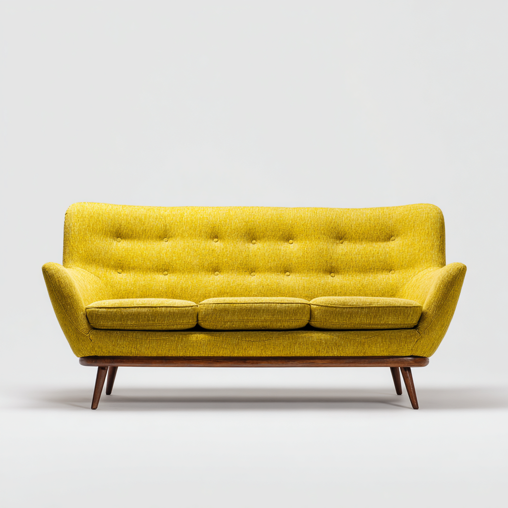 Divano lineare - tessuto - 178x78x88 cm - giallo - stile moderno-Comfyete