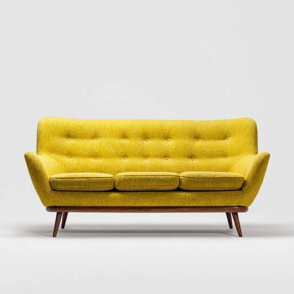 Divano lineare - tessuto - 178x78x88 cm - giallo - stile moderno-Comfyete