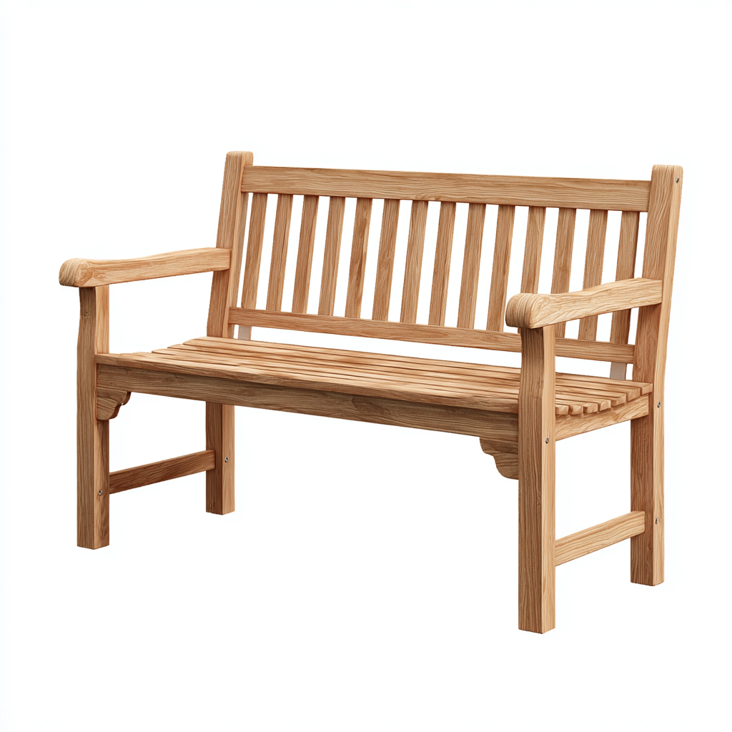 Panca da giardino-Legno massello-128x58x89 cm-Naturale-Stile classico-Comfyete