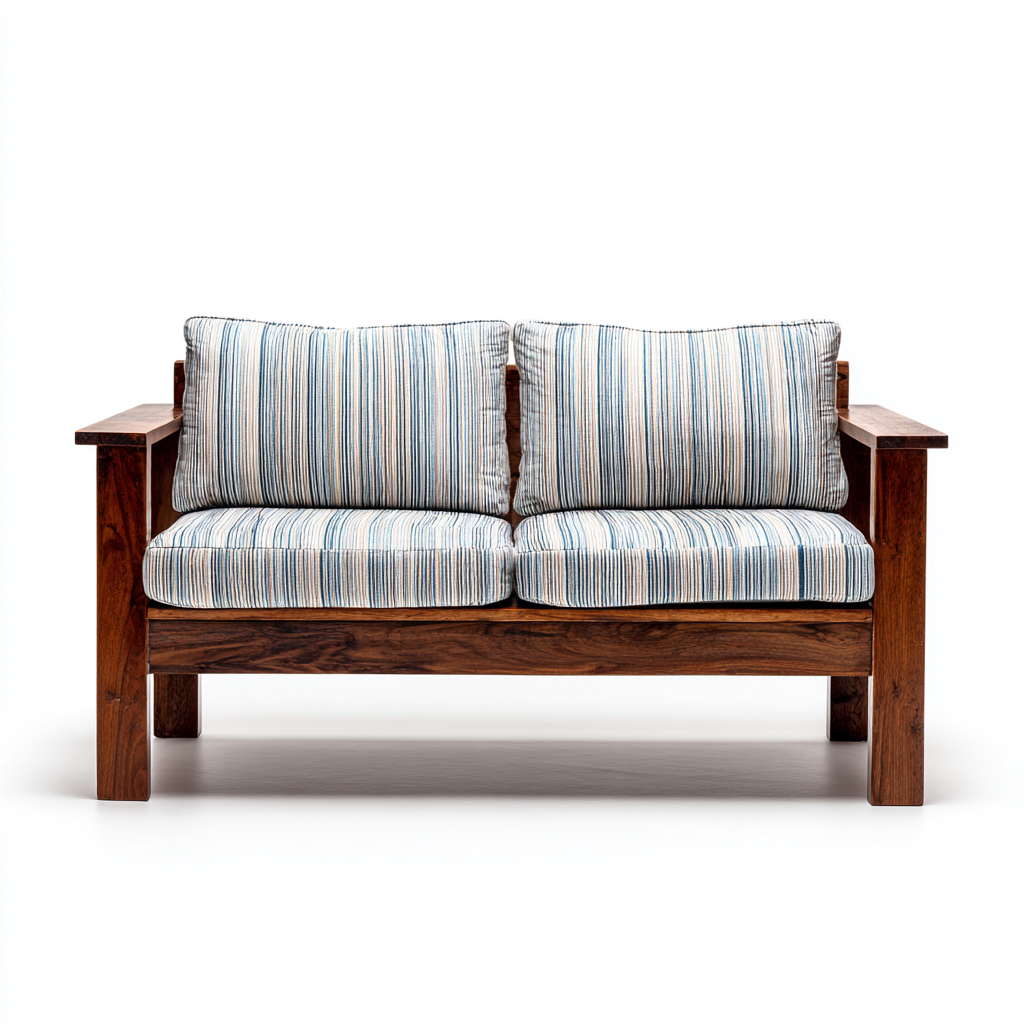 Divano da esterno-legno-140x82x88 cm-grigio-blu-design naturale-Comfyete