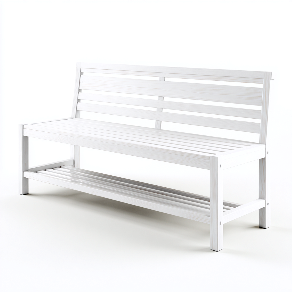 Panca da giardino-legno-140x55x92 cm-bianco-design moderno-Comfyete