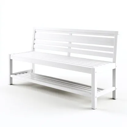 Panca da giardino-legno-140x55x92 cm-bianco-design moderno-Comfyete