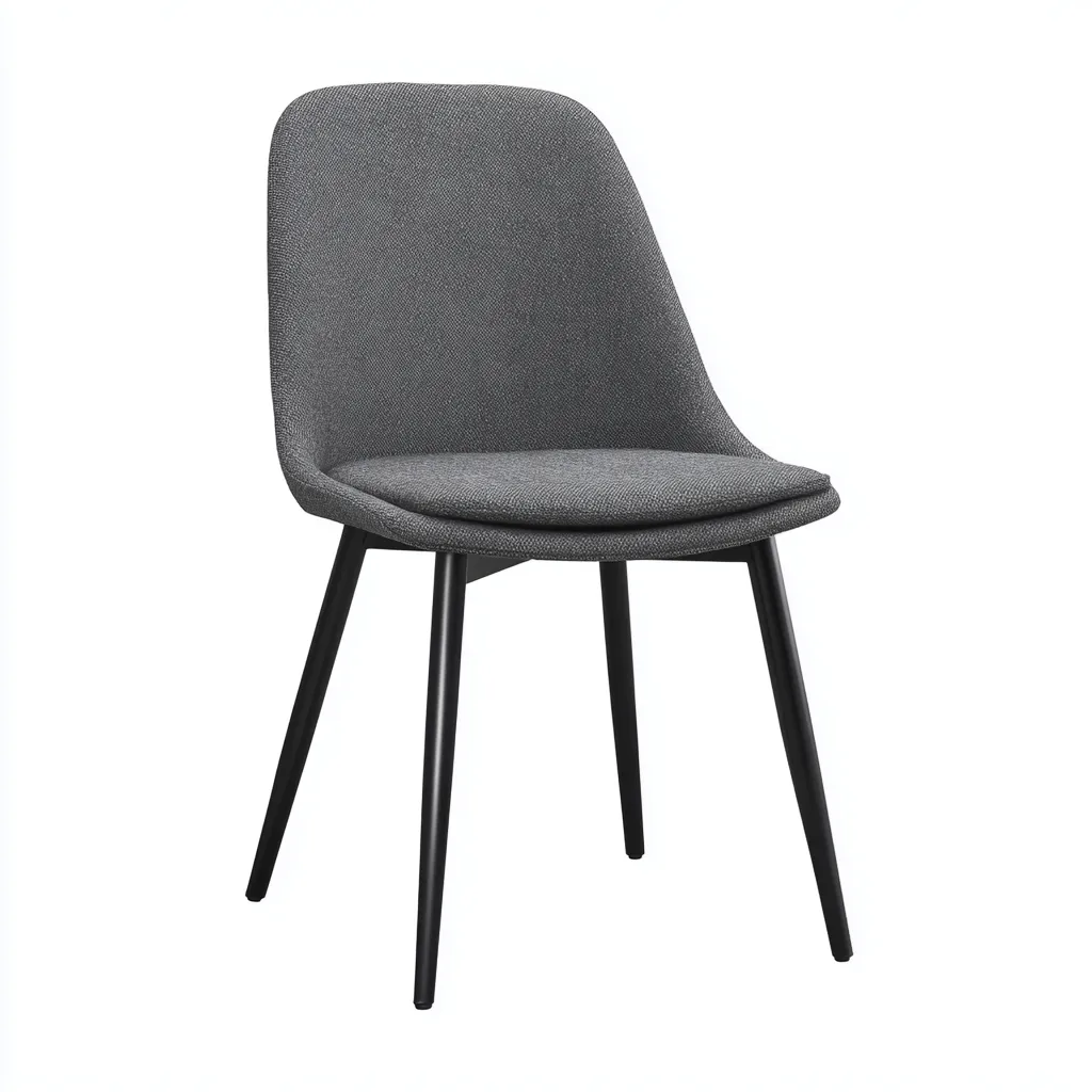 Sedia da pranzo - tessuto-metallo - 49x47x82 cm - grigio scuro-nero - stile moderno-Comfyete