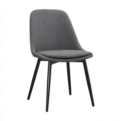Sedia da pranzo - tessuto-metallo - 49x47x82 cm - grigio scuro-nero - stile moderno-Comfyete