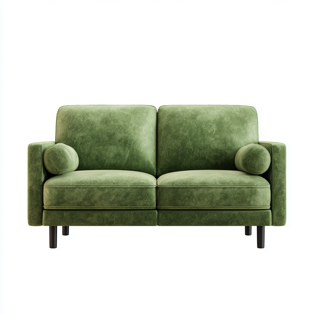 Divano lineare - pelle sintetica - 155x82x84 cm - verde - stile moderno-Comfyete