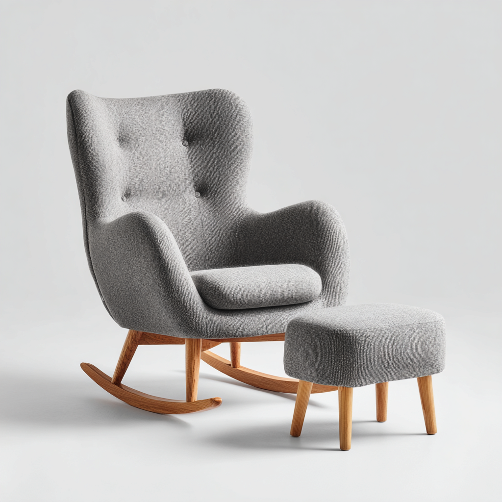 Sedia a dondolo - tessuto - 75x82x96 cm - grigio - design moderno-Comfyete