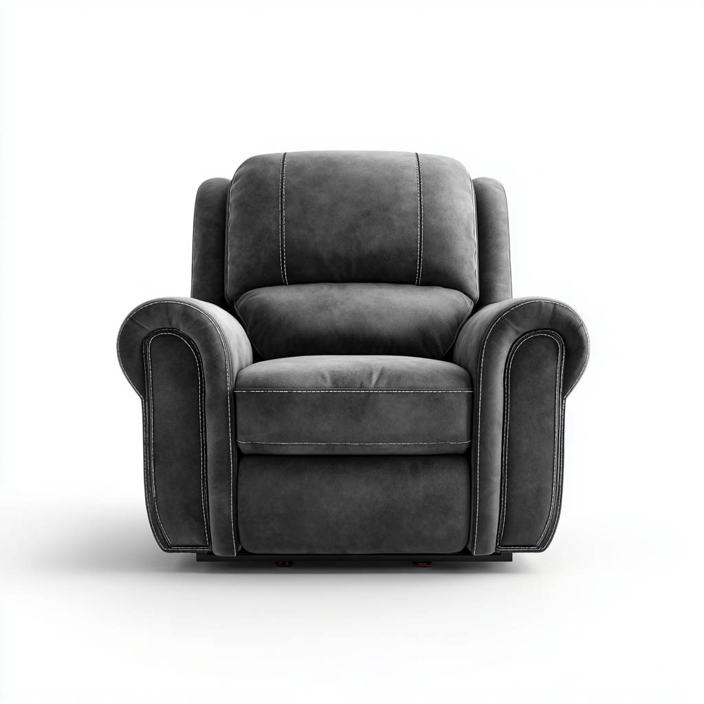 Poltrona reclinabile - tessuto effetto pelle - 98x92x103 cm - grigio scuro - design classico-Comfyete