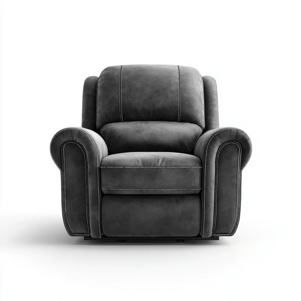 Poltrona reclinabile - tessuto effetto pelle - 98x92x103 cm - grigio scuro - design classico-Comfyete