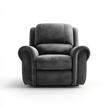 Poltrona reclinabile - tessuto effetto pelle - 98x92x103 cm - grigio scuro - design classico-Comfyete