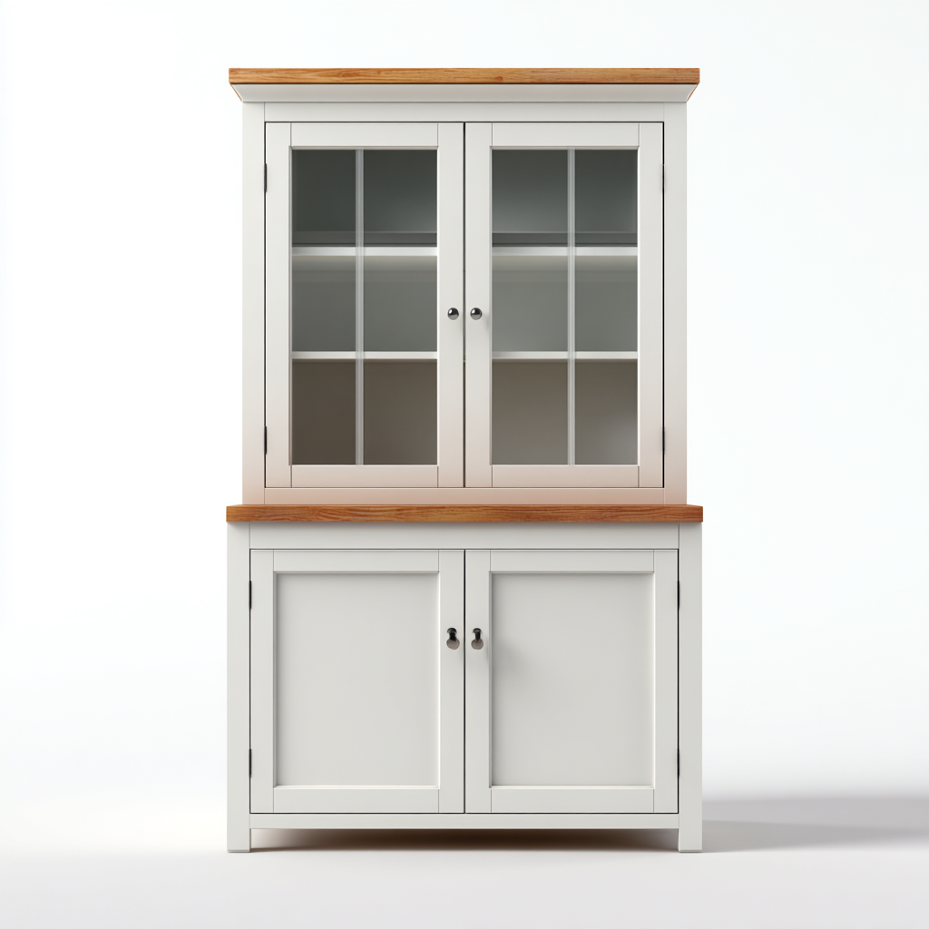 Armadietto da cucina-legno-vetro-metallo-98x45x176 cm-bianco-rovere-design moderno-Comfyete