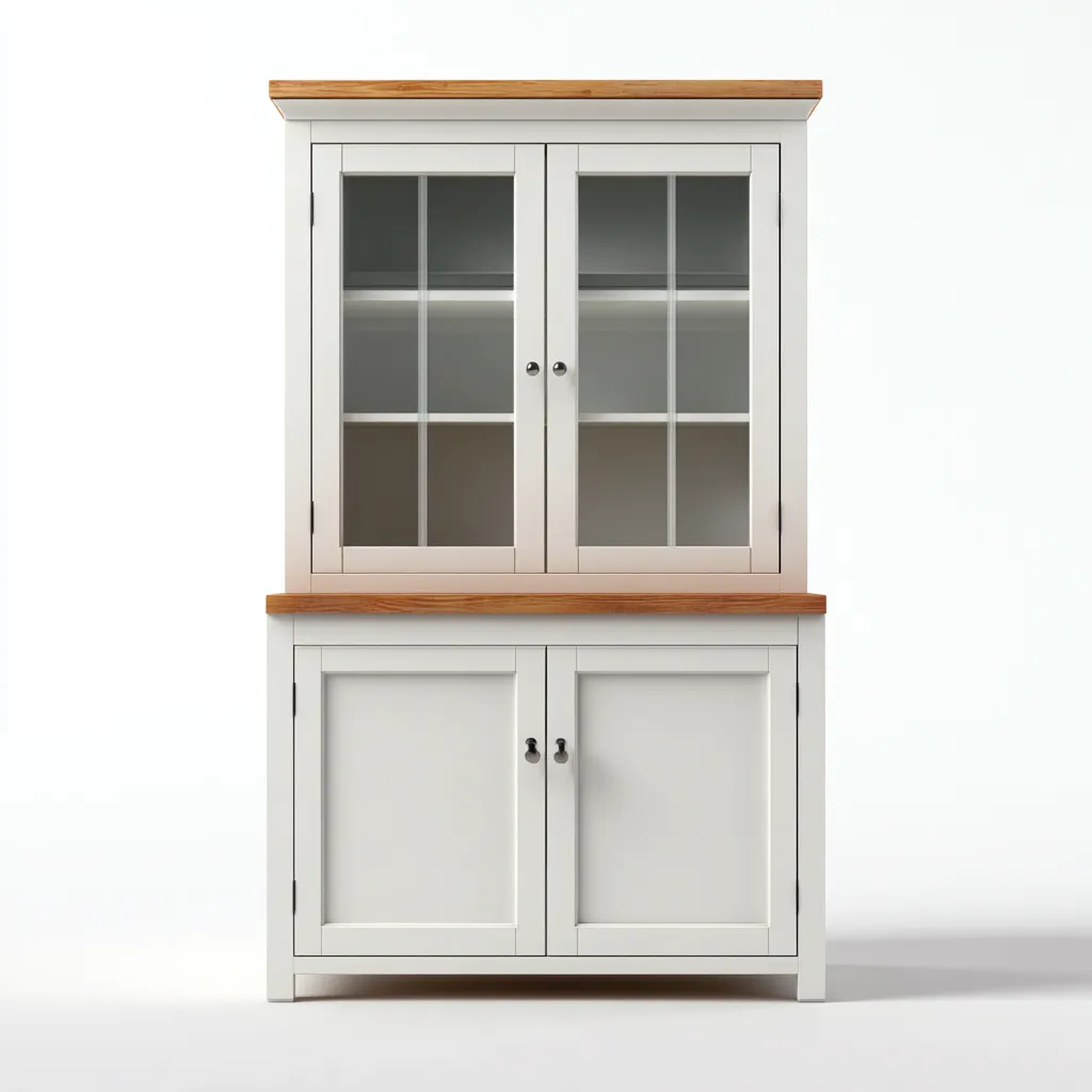 Armadietto da cucina-legno-vetro-metallo-98x45x176 cm-bianco-rovere-design moderno-Comfyete