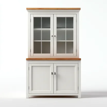 Armadietto da cucina-legno-vetro-metallo-98x45x176 cm-bianco-rovere-design moderno-Comfyete