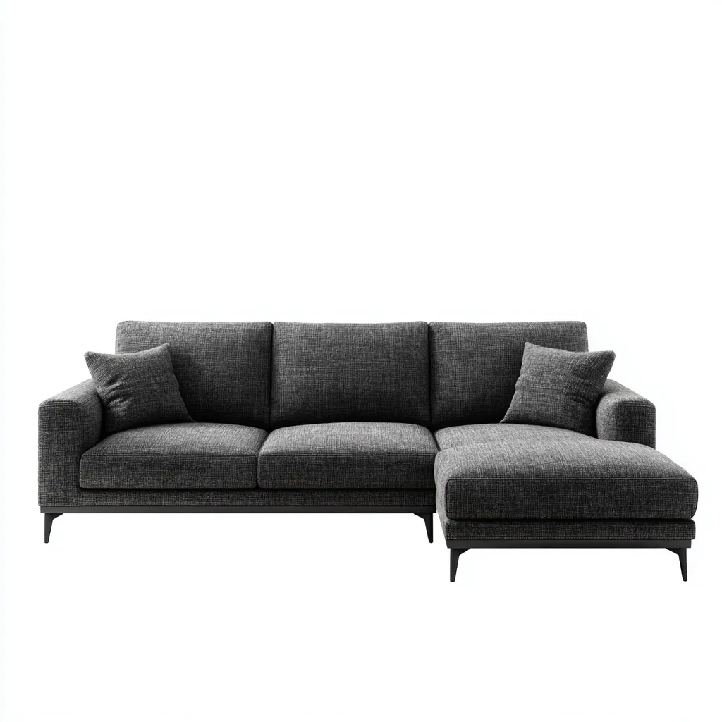 Divano angolare - tessuto - 278x168x87 cm - grigio scuro - design moderno-Comfyete