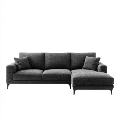 Divano angolare - tessuto - 278x168x87 cm - grigio scuro - design moderno-Comfyete