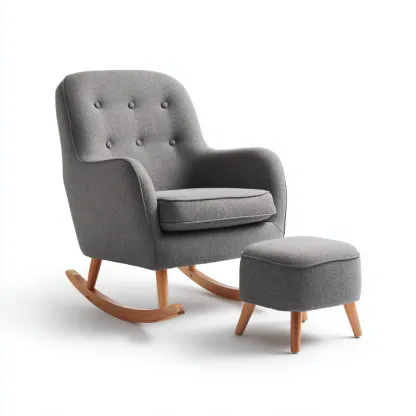 Sedia a dondolo - tessuto - 79x74x96 cm - grigio - design moderno-Comfyete