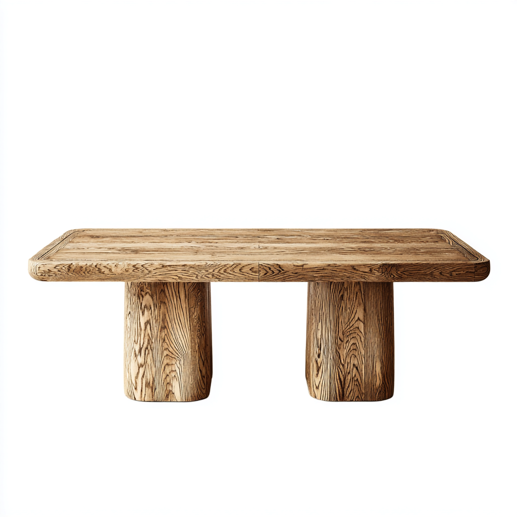 Tavolo da pranzo-legno-215x105x76 cm-marrone-design naturale-Comfyete