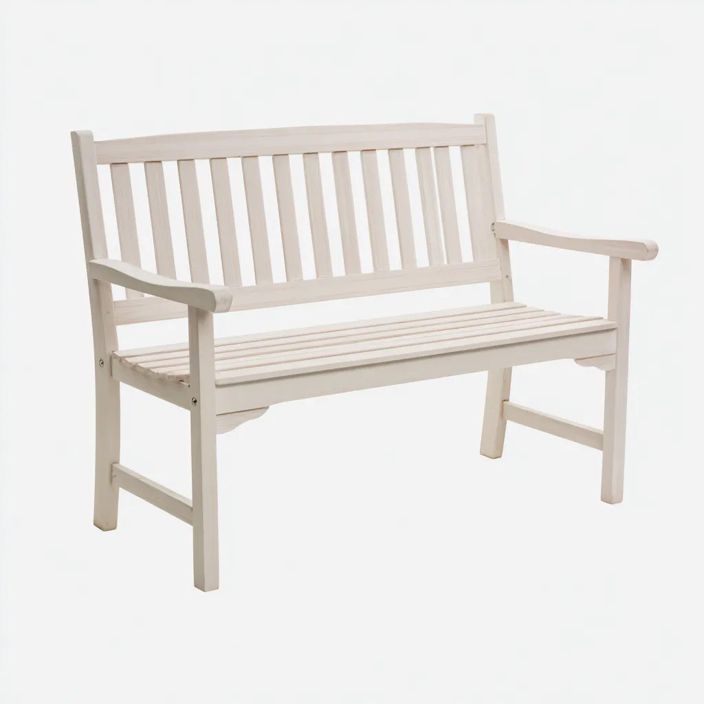 Panca da giardino-legno-145x58x92 cm-bianco-opaco-Comfyete