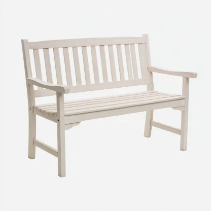 Panca da giardino-legno-145x58x92 cm-bianco-opaco-Comfyete