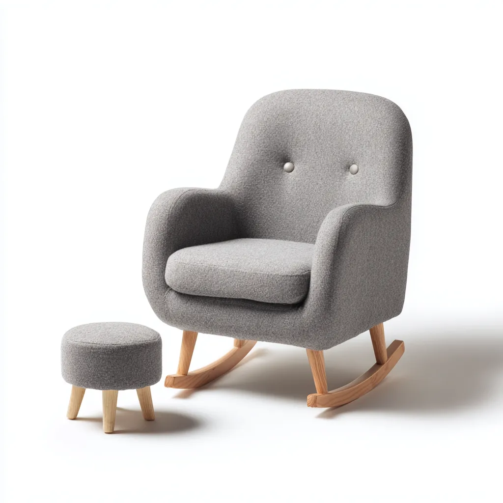 Sedia a dondolo - tessuto - 80x70x95 cm - grigio chiaro - stile moderno-Comfyete