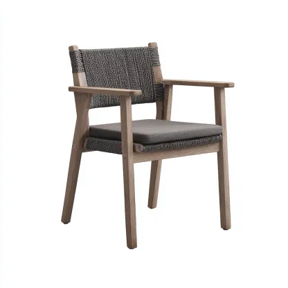 Sedia da giardino-legno-tessuto-61x57x87 cm-marrone-grigio-design moderno-Comfyete