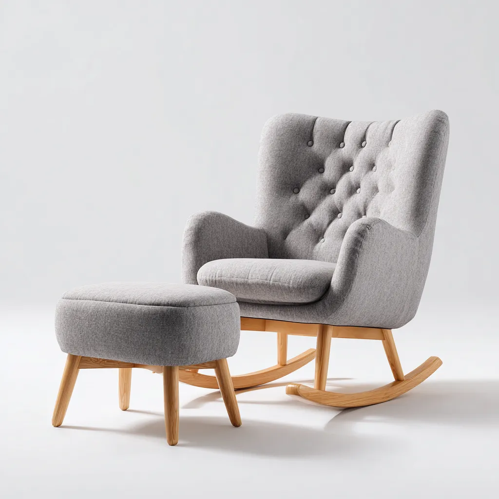 Sedia a dondolo - tessuto - 75x80x95 cm - grigio - design moderno-Comfyete