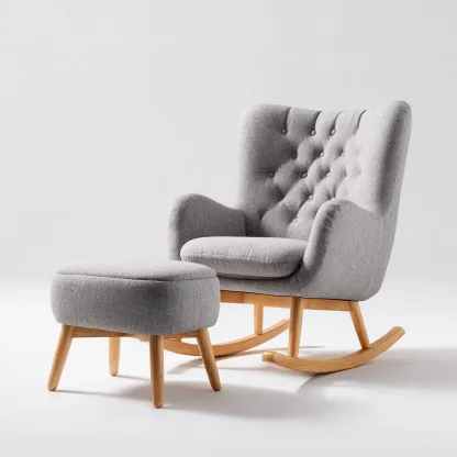 Sedia a dondolo - tessuto - 75x80x95 cm - grigio - design moderno-Comfyete