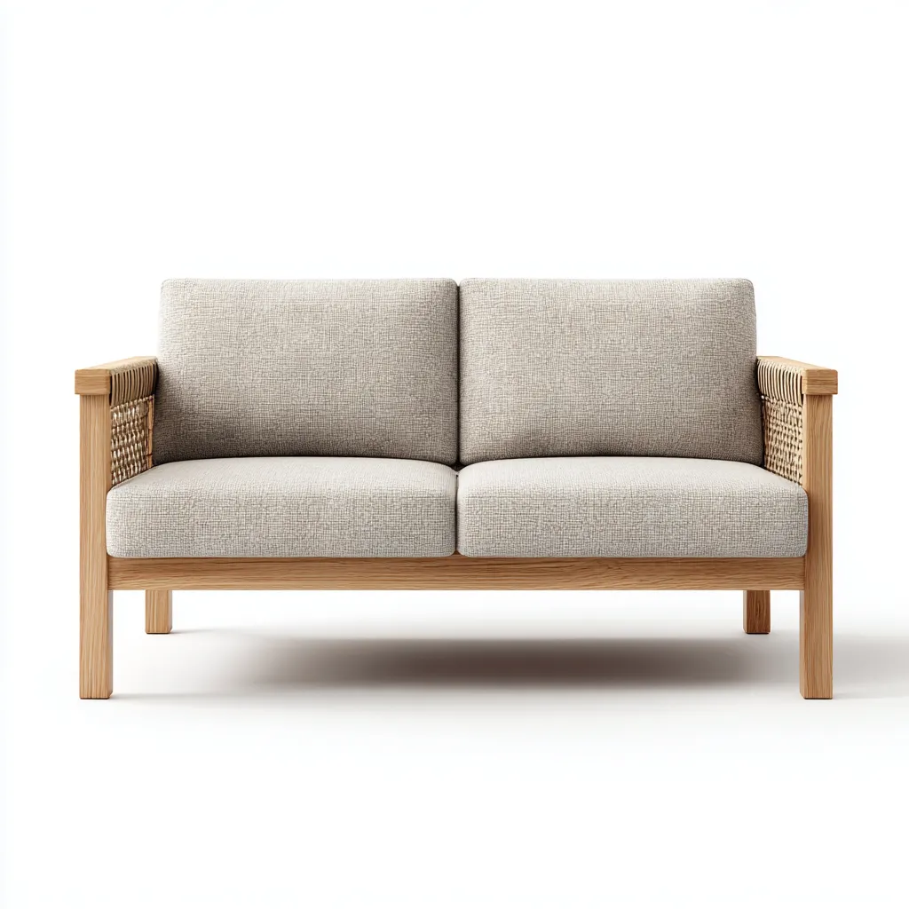 Divano da esterno-legno-tessuto-150x76x80 cm-beige-naturale-design moderno-Comfyete