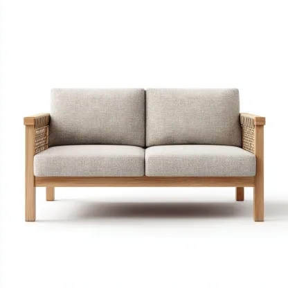 Divano da esterno-legno-tessuto-150x76x80 cm-beige-naturale-design moderno-Comfyete