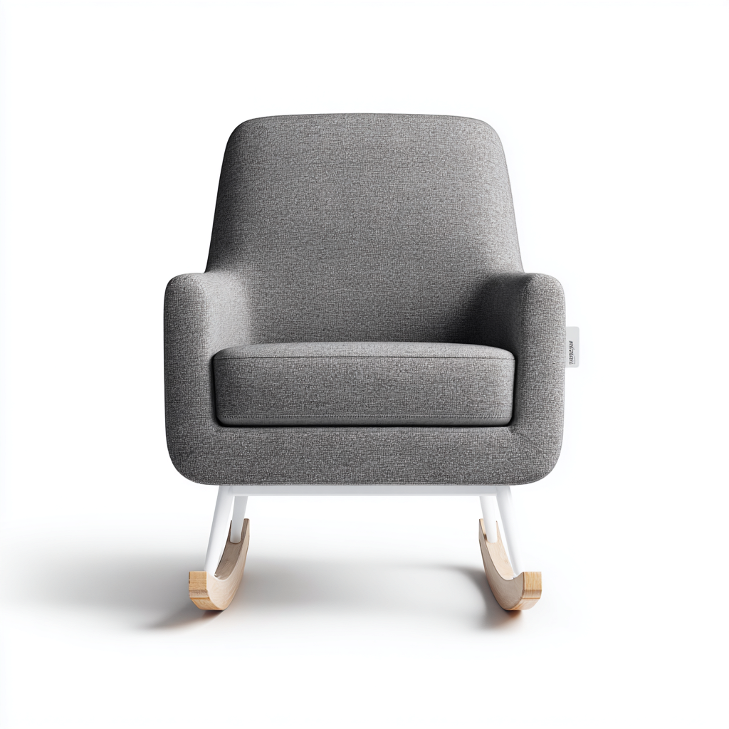 Sedia a dondolo - tessuto - 79x74x97 cm - grigio - design moderno-Comfyete